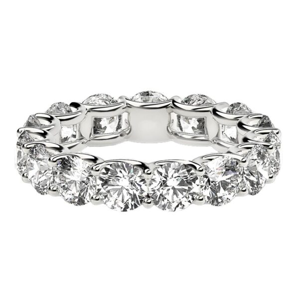 Round Cut Lab Grown Diamond Eternity Ring in 14k White Gold (5 cttw FG/VS2) - Image 2