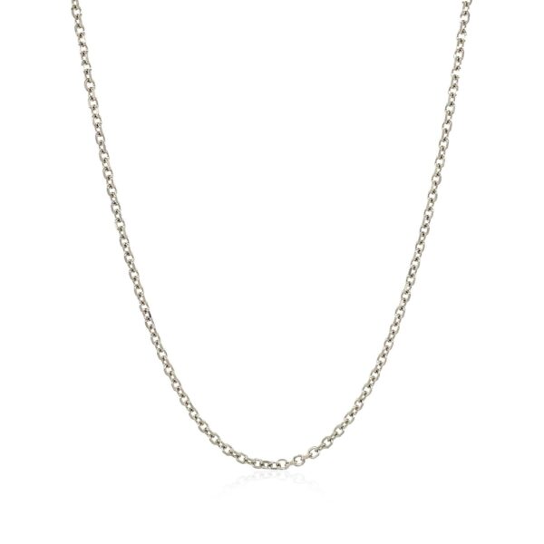 18k White Gold Diamond Cut Cable Link Chain (1.40 mm) - Image 3