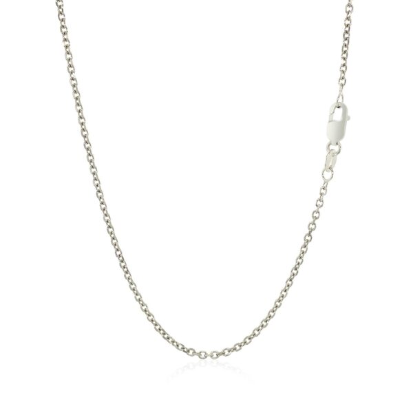 18k White Gold Diamond Cut Cable Link Chain (1.40 mm) - Image 4