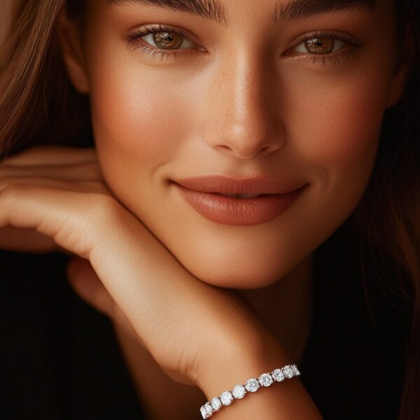 Lab Grown Round Diamond Tennis Bracelet in 14k White Gold (8 cctw F/G  VS2/SI1) - Image 5