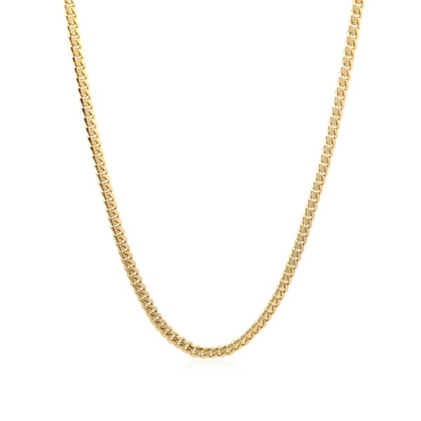 10k Yellow Gold Classic Solid Miami Cuban Chain (3.20 mm) - Image 2