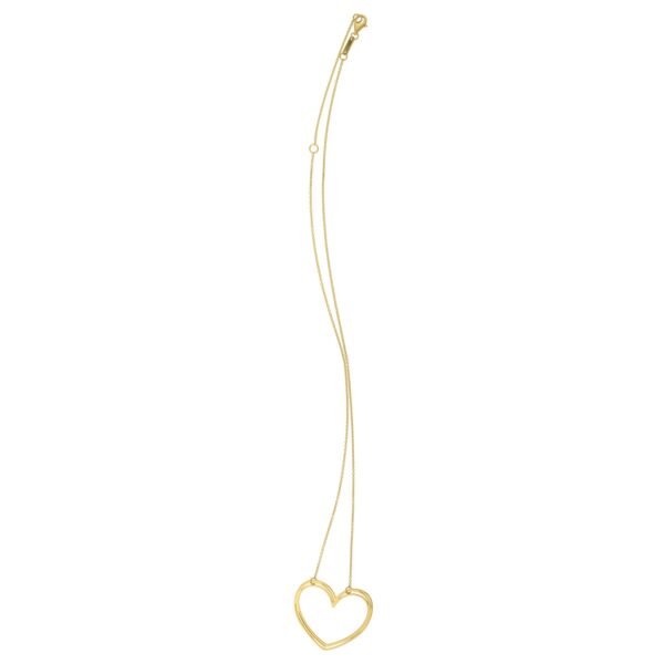 Large Open Heart Necklace in 14K Yellow Gold - Image 3