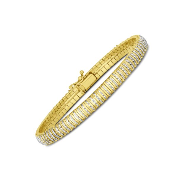 14k Yellow Gold Diamante Flex Bracelet (5.80 mm) - Image 2