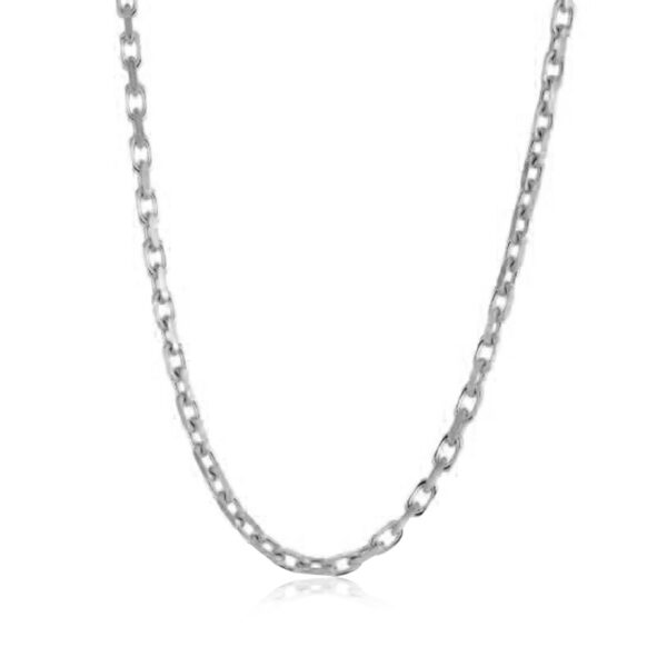 14k White Gold French Cable Link Chain (2.50 mm) - Image 2