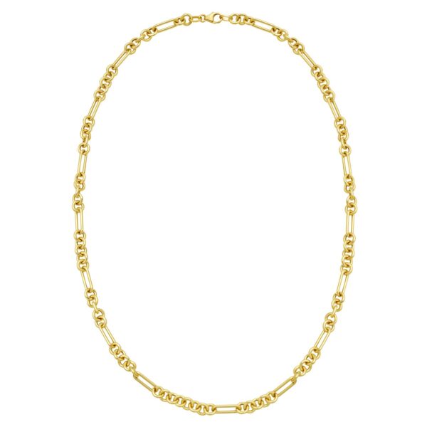 14K Yellow Gold Five And One Paperclip Link Chain Necklace - Image 2