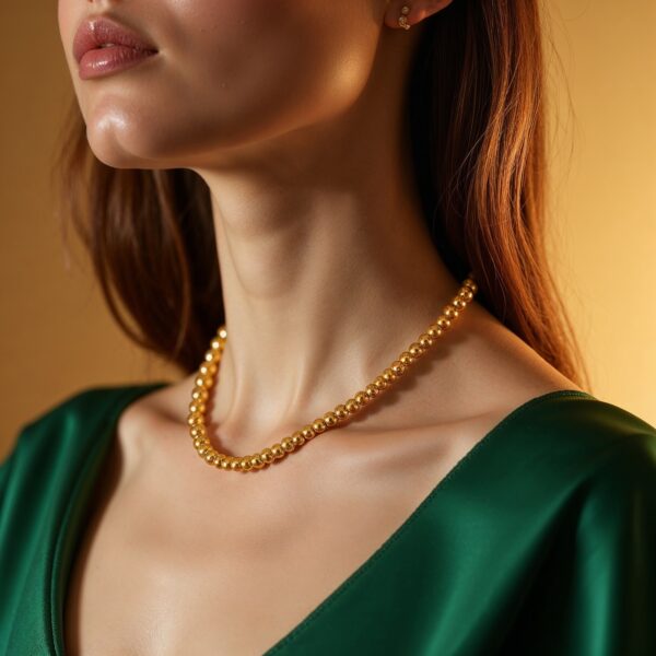 14k Yellow Gold Bead Chain (3mm) - Image 2