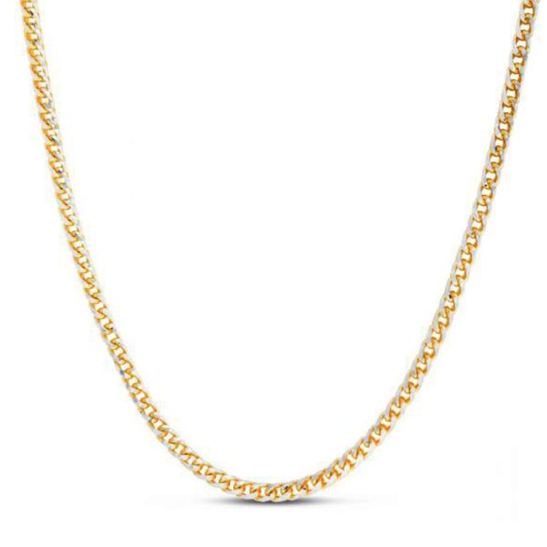 14k Yellow Gold Round Pave Franco Chain (4.00 mm) - Image 2