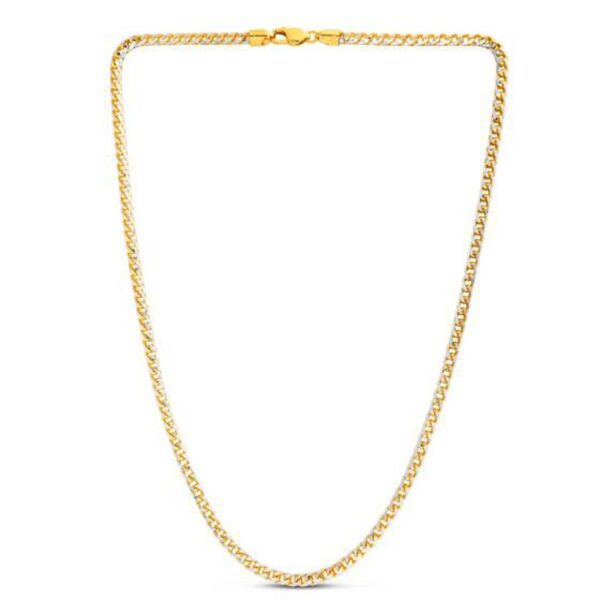 14k Yellow Gold Round Pave Franco Chain (4.00 mm) - Image 3
