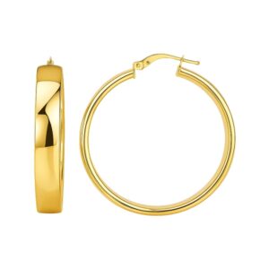 14k Yellow Gold Wedding Band Hoops (7x35mm)
