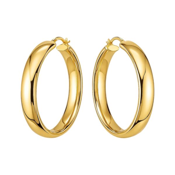 14k Yellow Gold Wedding Band Hoops (7x35mm) - Image 2