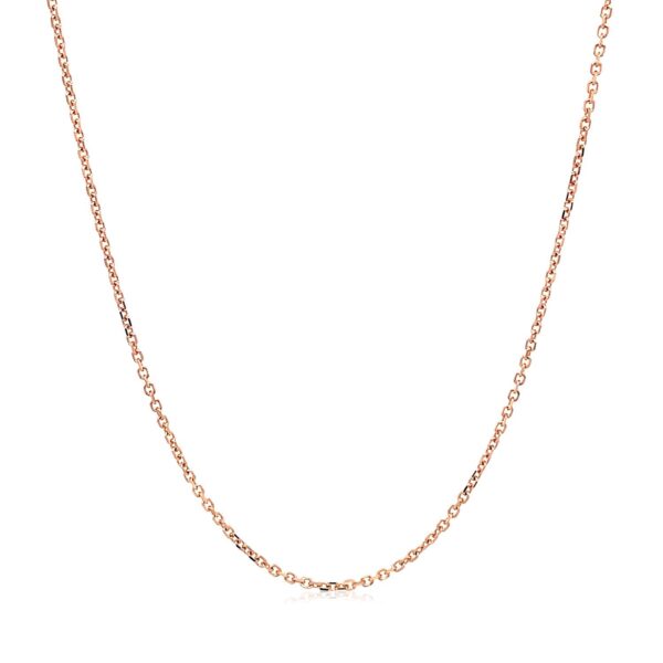 18k Rose Gold Diamond Cut Cable Link Chain (1.10 mm) - Image 2