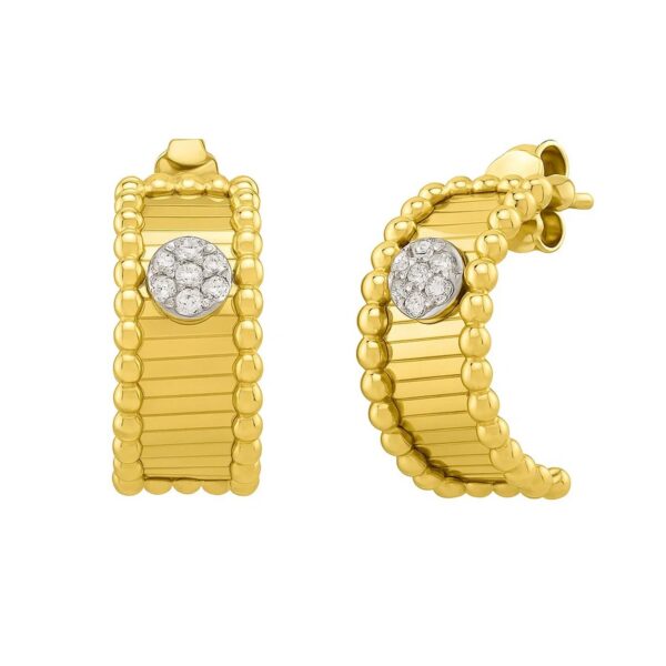 Pallina Half Moon Earrings in 14K Yellow Gold - Image 2