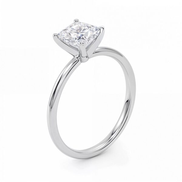 1.50Ct Princess Lab Grown IGI G/VS1 Diamond Ring in 14K White Gold - Image 3