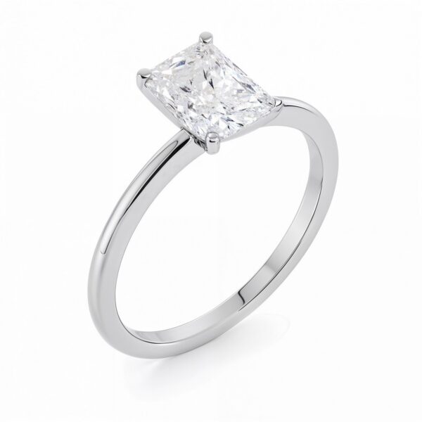 2 Carat Radiant Lab Grown IGI G/VS1 Diamond Solitaire Ring in 10K White Gold - Image 3