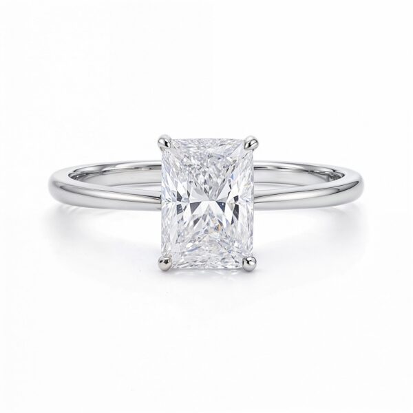 2 Carat Radiant Lab Grown IGI G/VS1 Diamond Solitaire Ring in 10K White Gold - Image 4