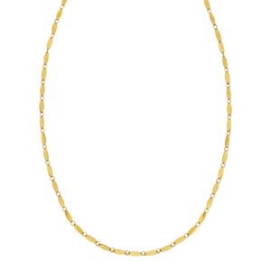 14K Yellow Gold Flat Pebble Link Necklace (2.50 mm)