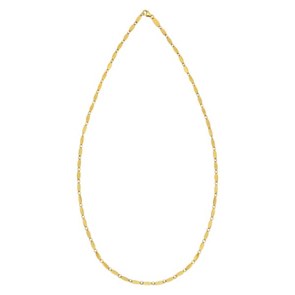 14K Yellow Gold Flat Pebble Link Necklace (2.50 mm) - Image 2