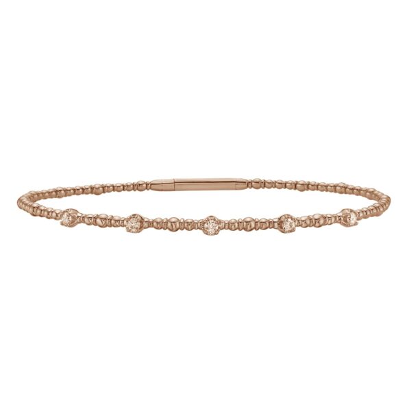 Classic 14K Rose Gold Beaded Bracelet - Image 2