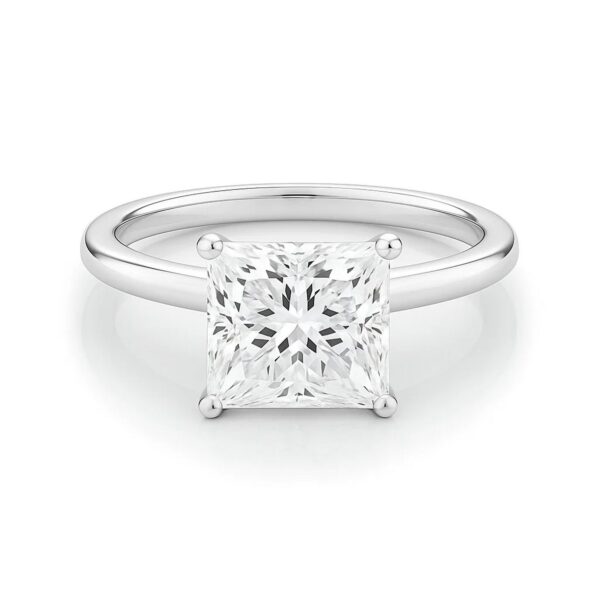 3 Carat Princess Lab Grown IGI G/VS1 Diamond Solitaire Ring in 10K White Gold - Image 4