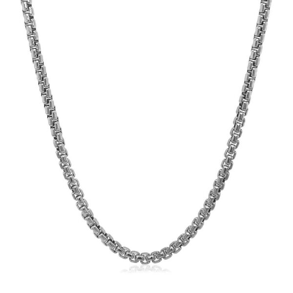 14k White Gold Solid Round Box Chain (2.5 mm) - Image 2