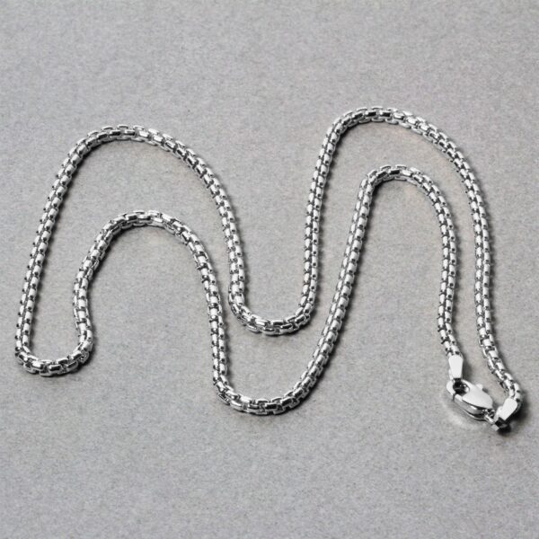 14k White Gold Solid Round Box Chain (2.5 mm) - Image 6